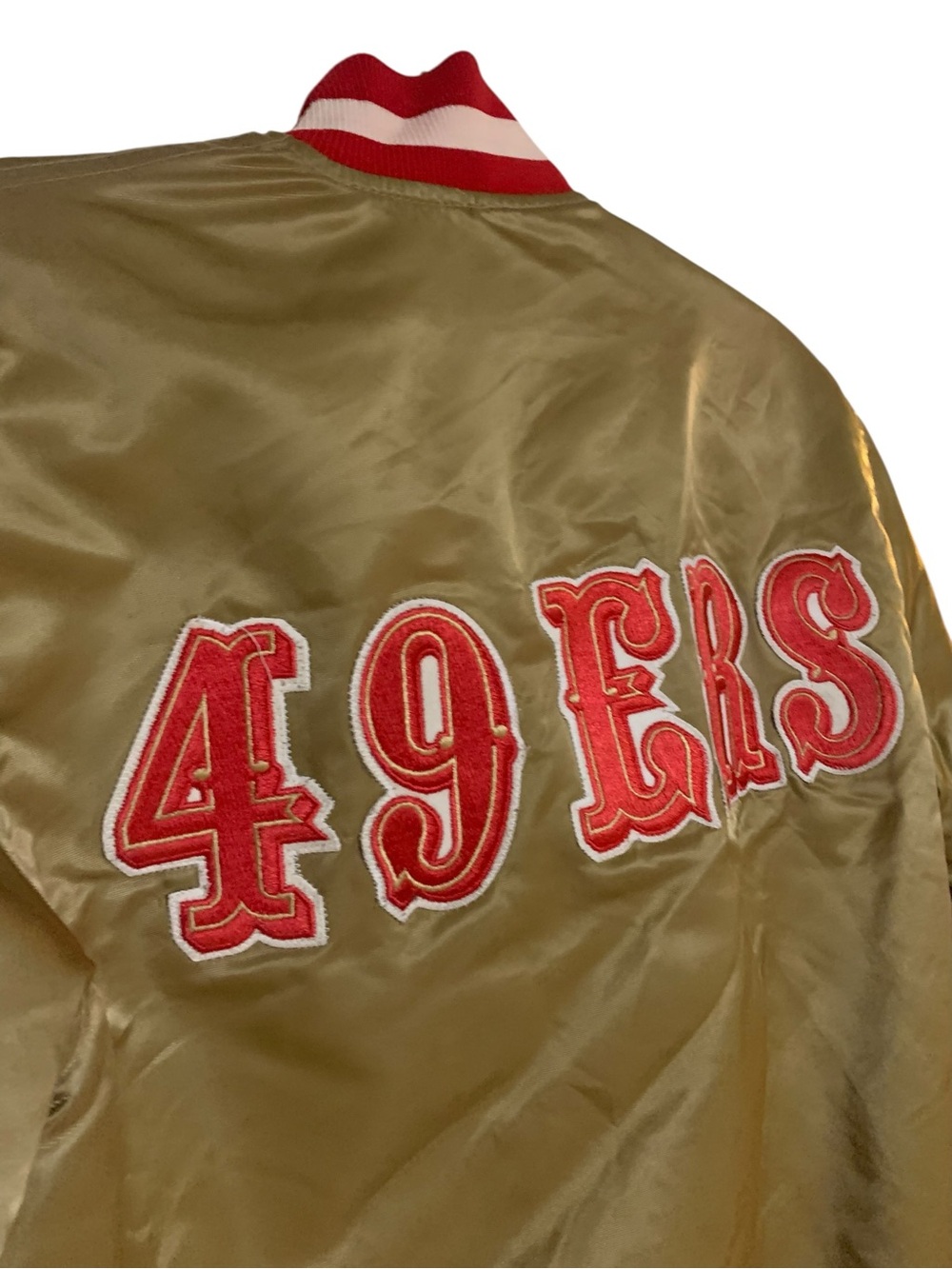 Vintage 90’s San Francisco 49ers Gold  Starter Jacket Satin Shiny NFL Size Small - Picture 4 of 11
